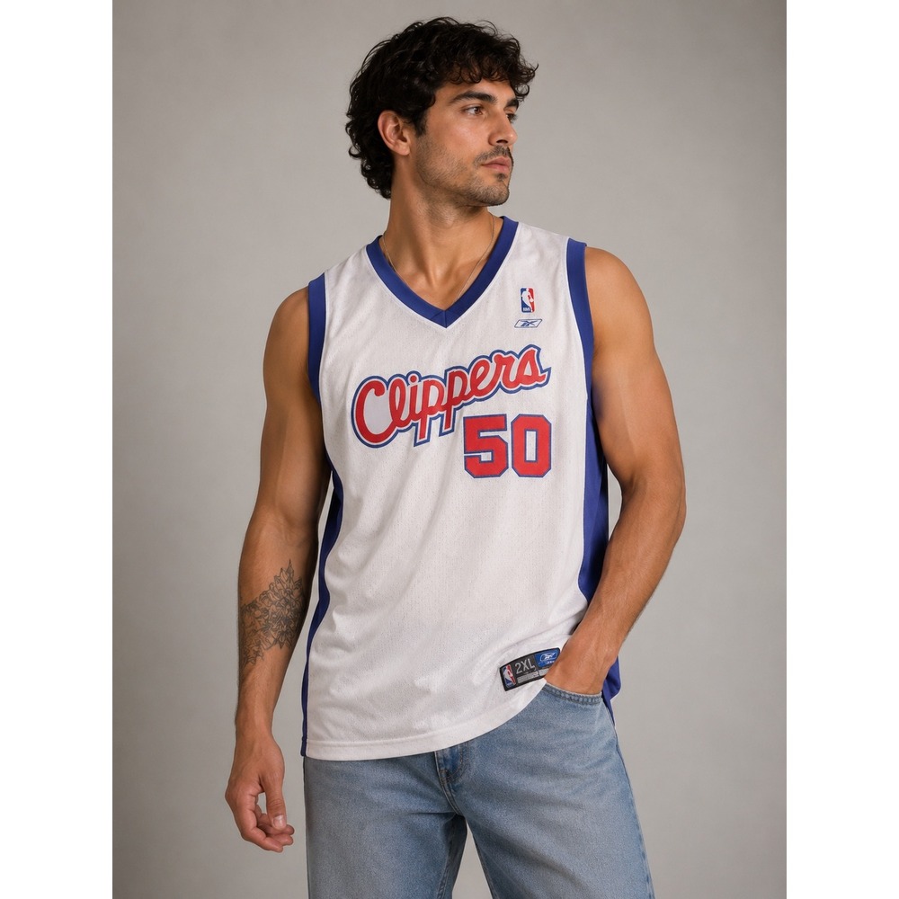 Reebok Clippers Maggette Jersey NBA‎ Basketball White Blue 2XL |M1